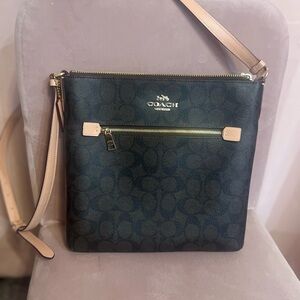 Coach Brown with pink handle Crossbody Bag